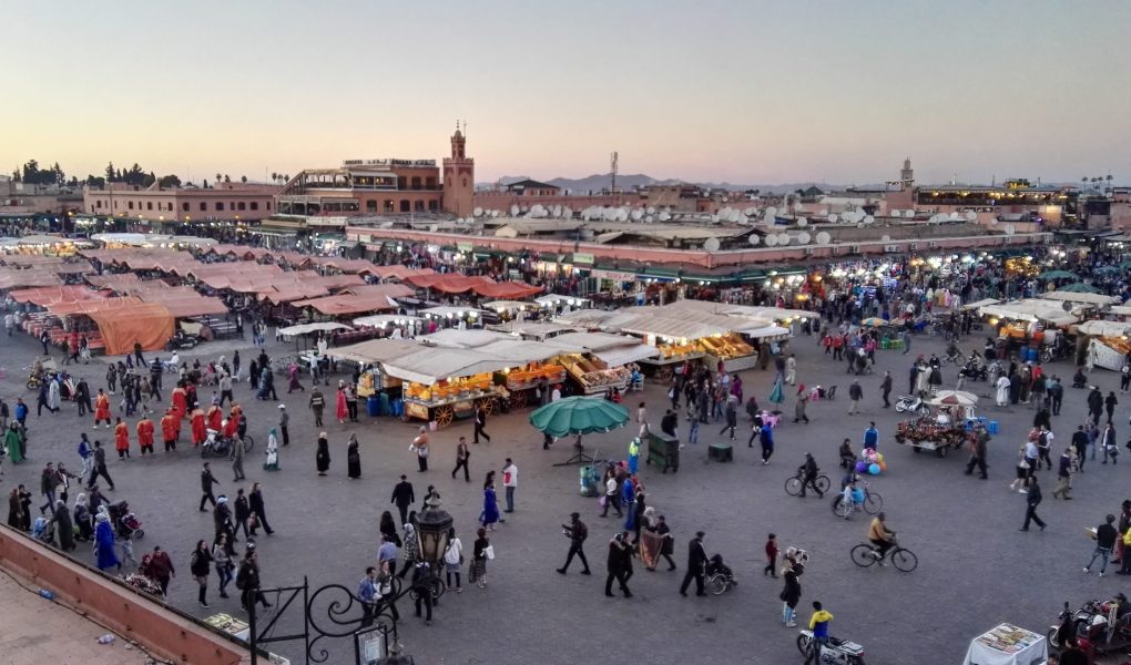 Jemma El Fna, trg, razgled, view, Marrakech, Maroko