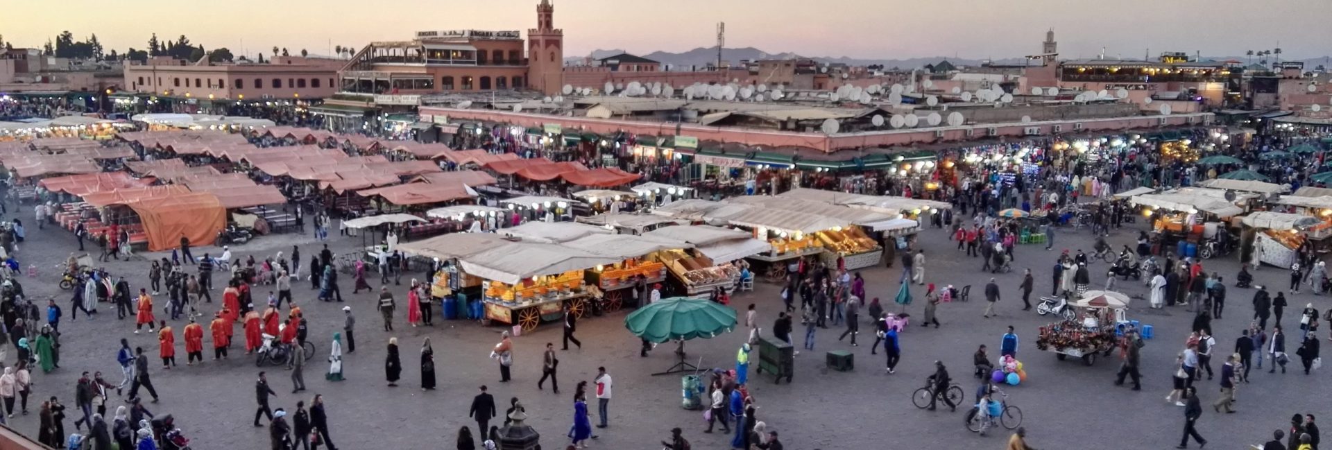 Jemma El Fna, trg, razgled, view, Marrakech, Maroko