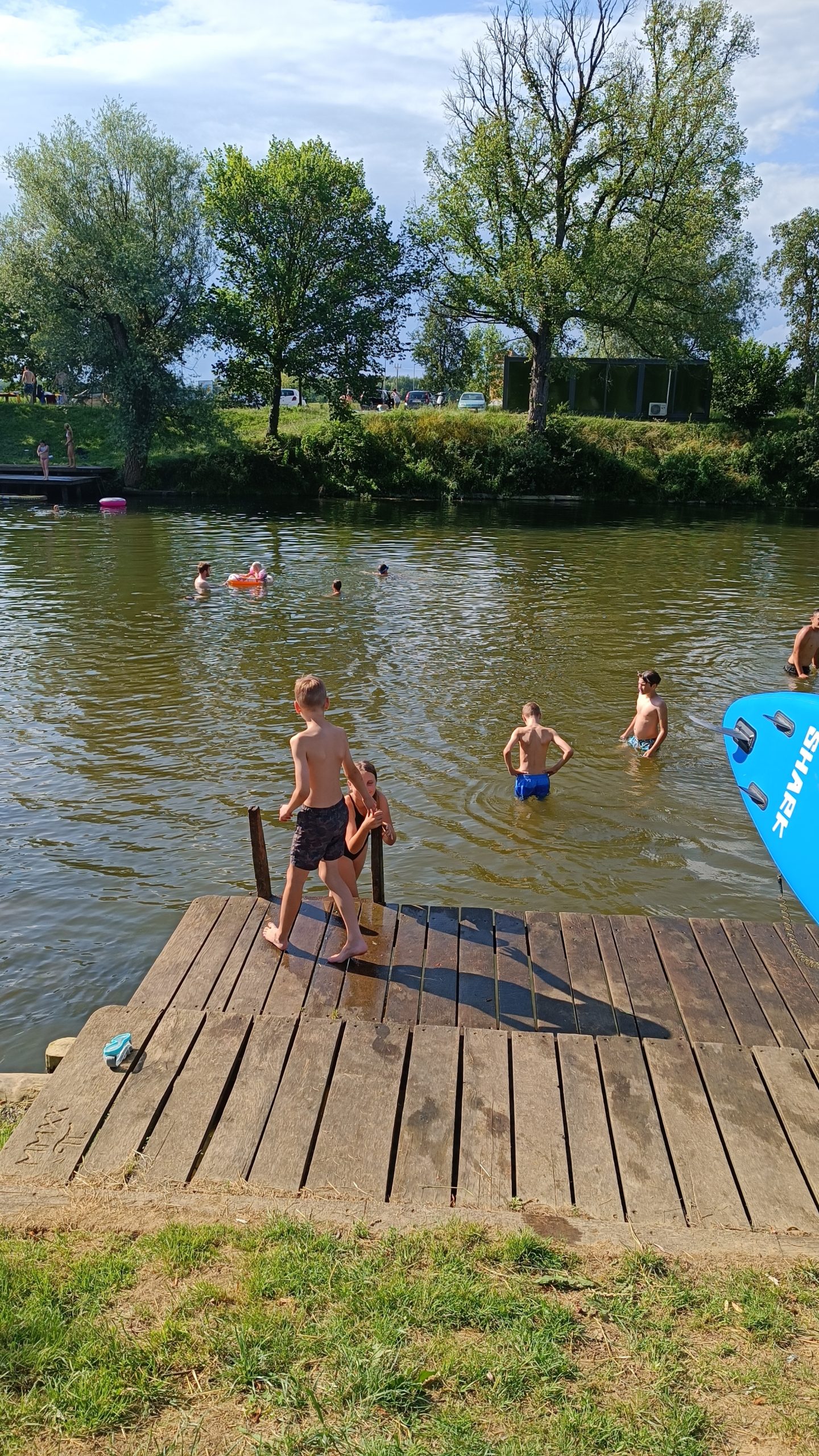 Kopanje v Krki kopališče Kostanjevica na Krki, naravno kopališče, naravna kopališča