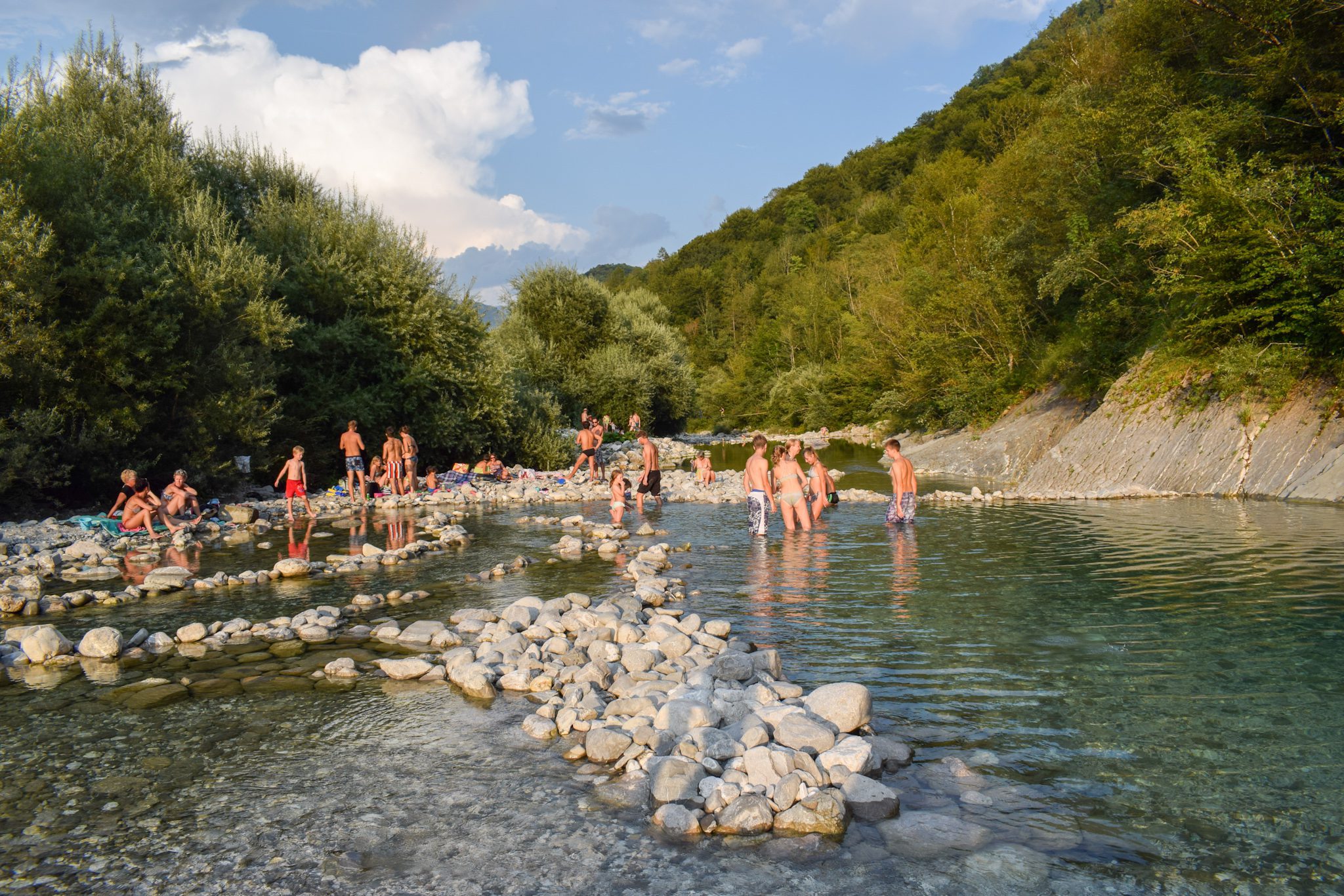 Kopanje v rekah kamp Nadiža