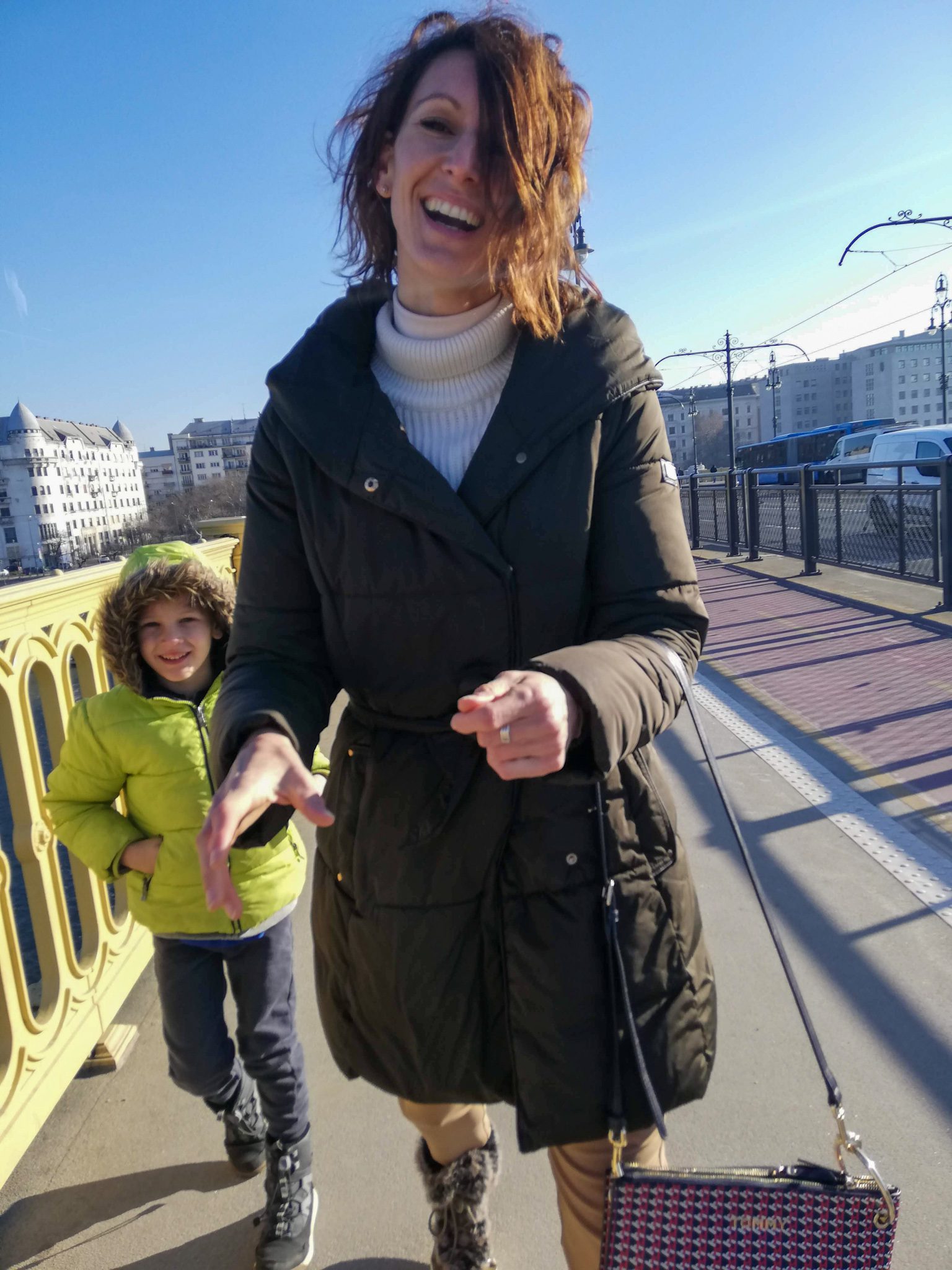 Margaretin most Budimpešta z otroki