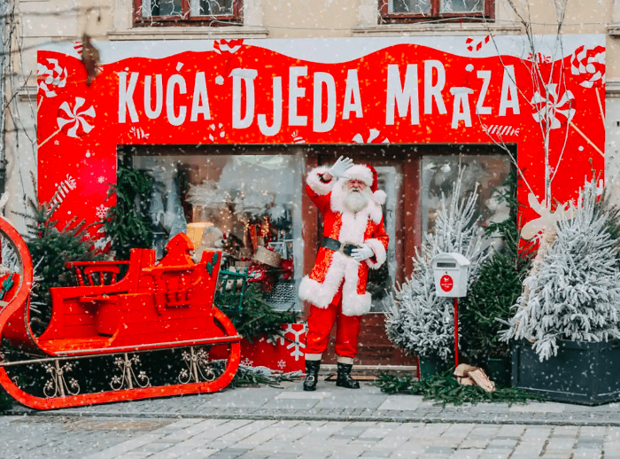 Hiša dedka Mraza v adventnem Varaždinu, božični sejem v Varaždinu