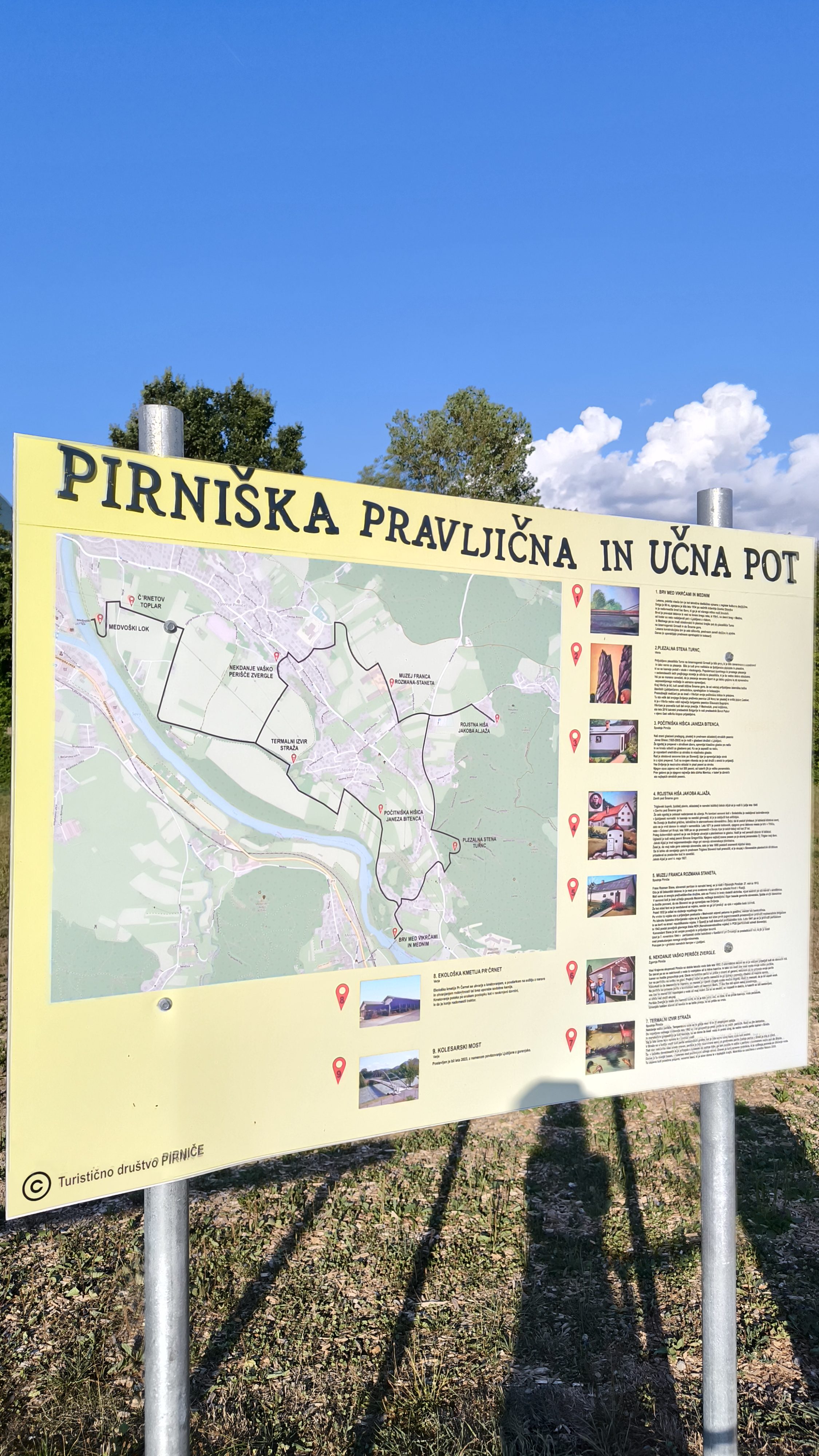 Učna pot Pirniče tabla